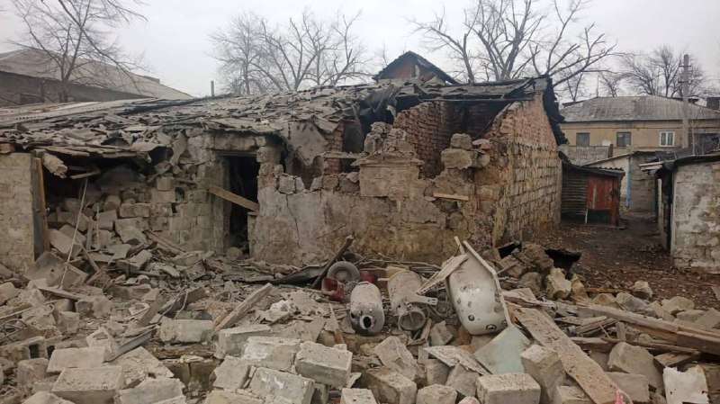Щети в Хирник в Донецка област в резултат на обстрел