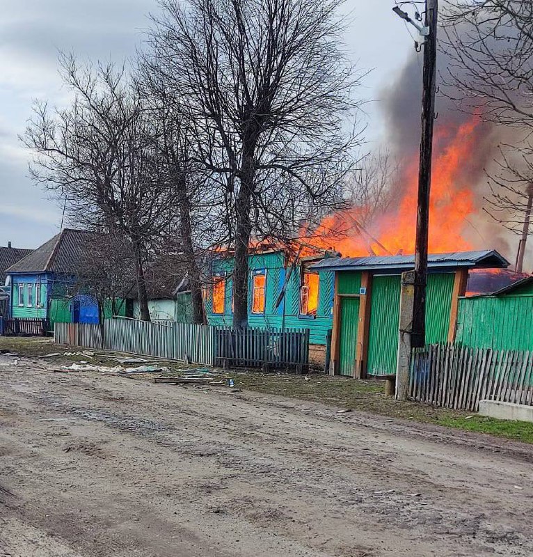 Последици от обстрела на село Коровяковка в Курска област