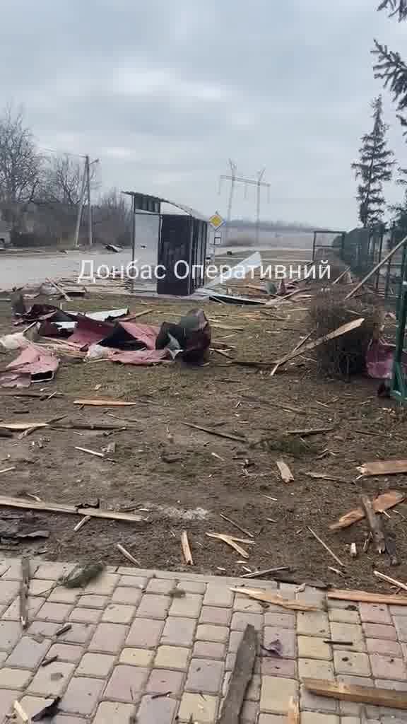Distrugerea în Shakhove din regiunea Donețk