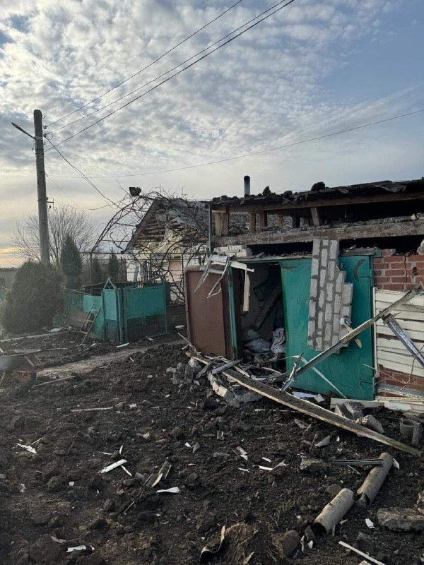 Distruzione a seguito del bombardamento nella regione di Dachne di Donetsk