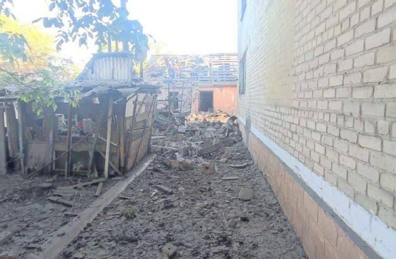 Damage in Ukrainsk as result of shelling