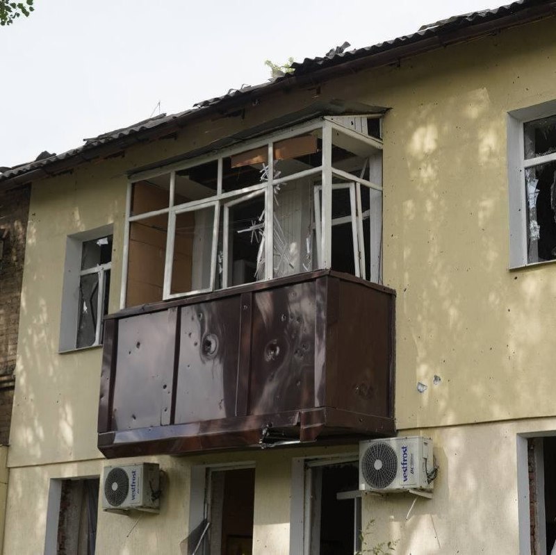 Schade in Pokrovsk als gevolg van beschietingen