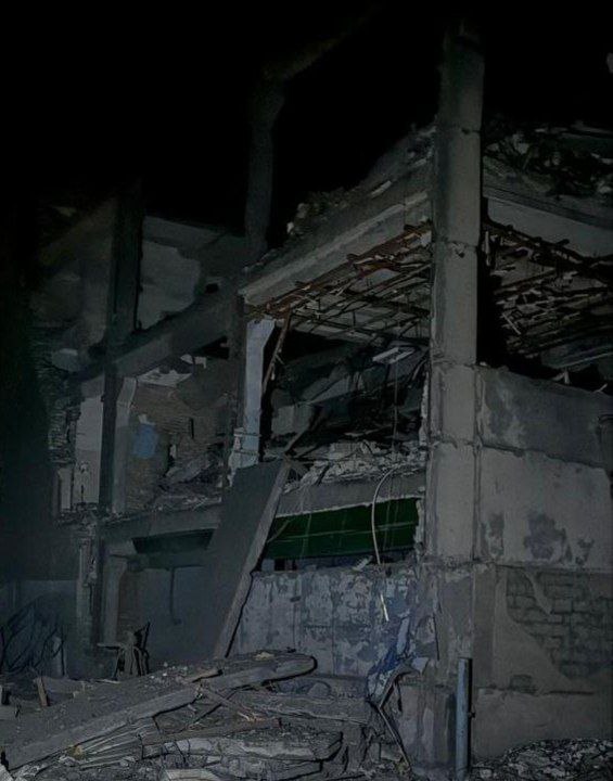 Zničenie v Selydove v dôsledku ruského bombardovania v noci