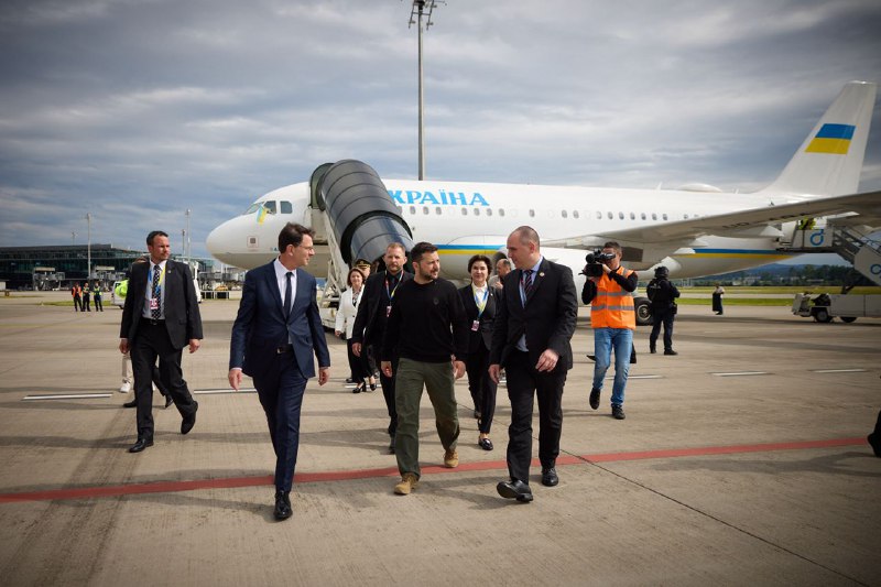 הנשיא זלנסקי הגיע לשוויץ לפסגת השלום העולמית