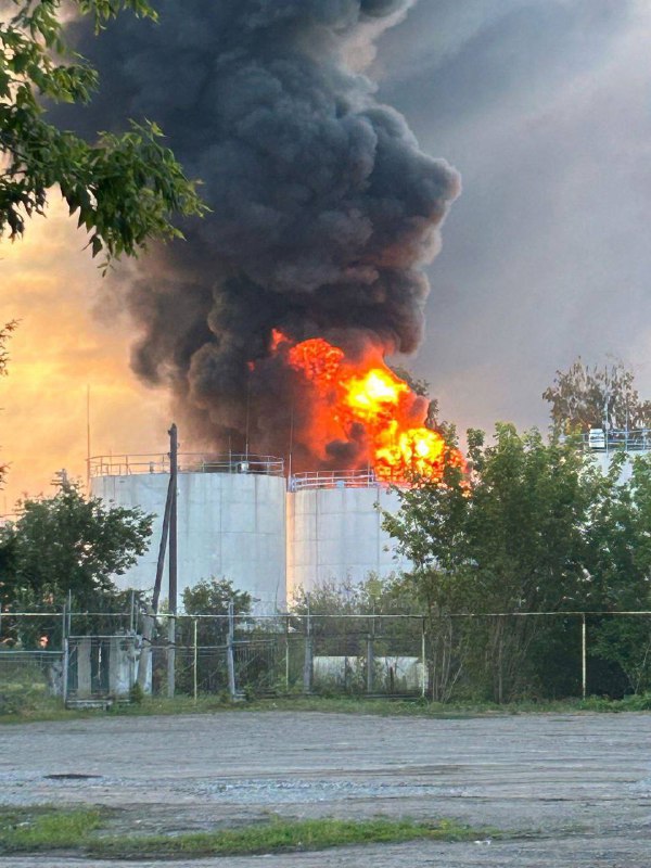 מלטים תקפו את מחסן הנפט פלטונובסקאיה באזור טמבוב