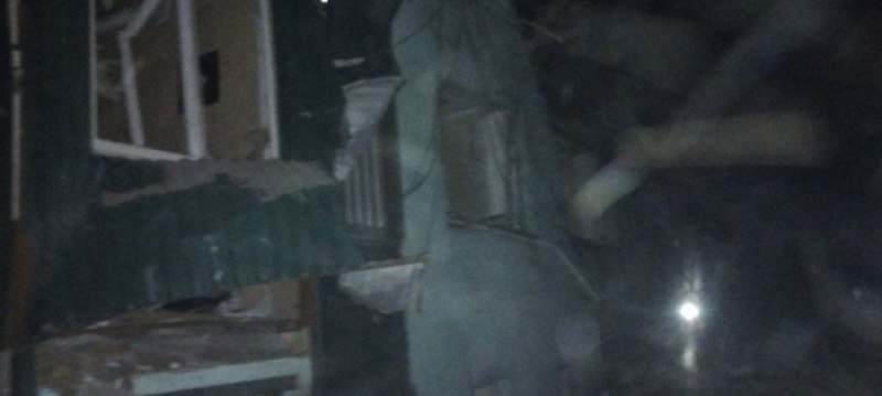 Zniszczenia w Selydove w wyniku nocnego bombardowania