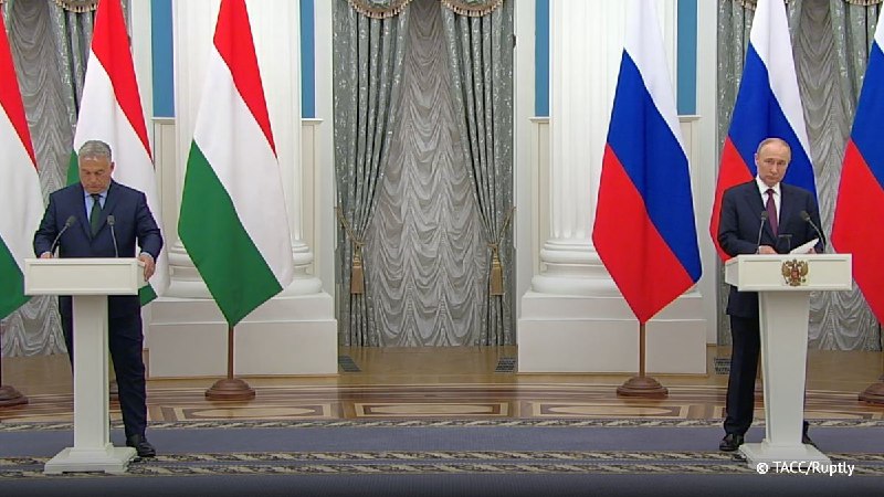 普京在与匈牙利会晤后表示，乌克兰总理奥尔班呼吁乌克兰军队从顿巴斯、扎波罗热和赫尔松撤军，这是结束冲突的条件之一