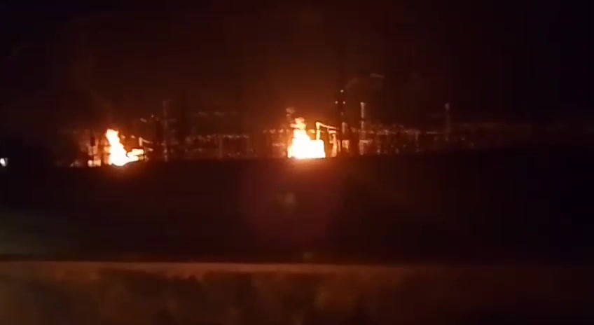 In the village of Generalskoye, Rostov Region, a substation is on fire as a result of a drone attack