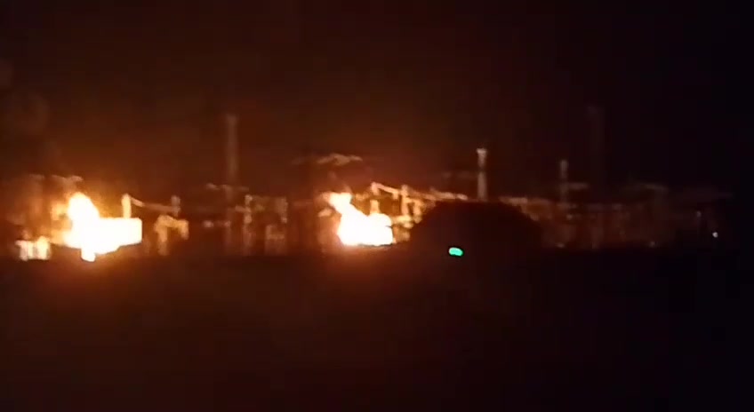 In the village of Generalskoye, Rostov Region, a substation is on fire as a result of a drone attack