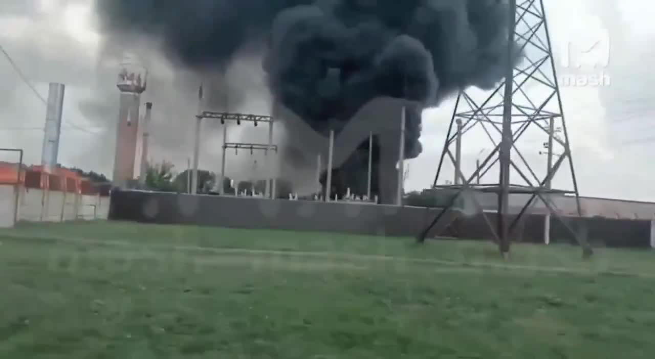 Brand im Umspannwerk in Sudzha, Region Kursk