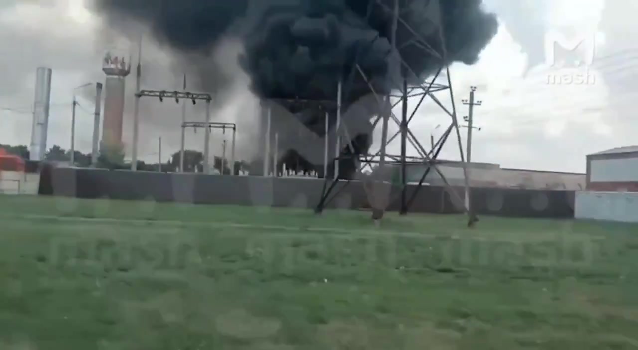 Incendie à la sous-station de Sudzha, région de Koursk