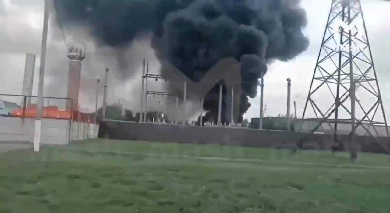 Fire at the substation in Sudzha, Kursk region