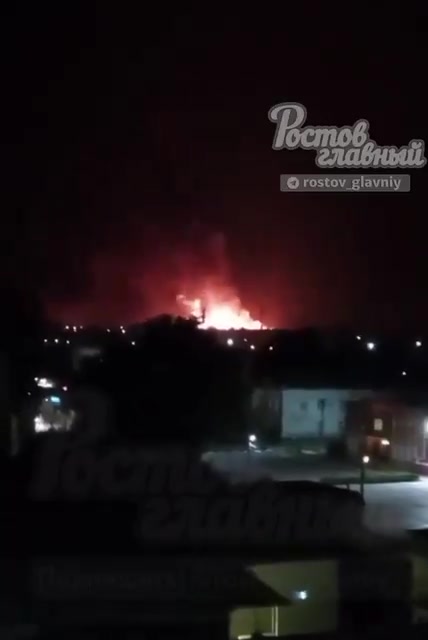 UAVs struck the airfield in Morozovsk, Rostov Region, in Russia. According to the source, the fuel tanks and warehouses were hit. The fire and explosions are massive