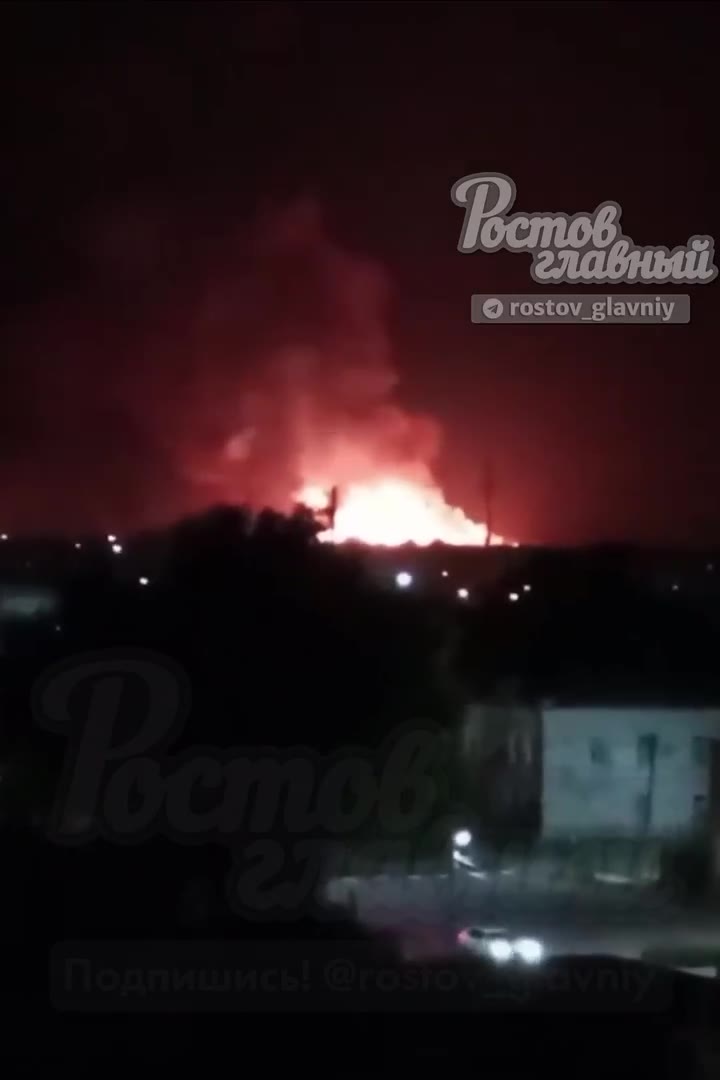 Brand op vliegbasis Morozovsk kilometers ver zichtbaar