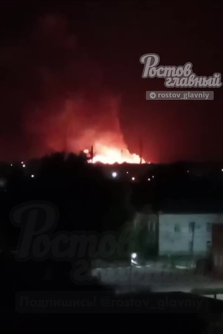 Brand op vliegbasis Morozovsk kilometers ver zichtbaar