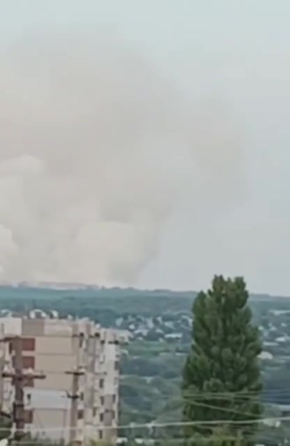 Smoke is rising over Luhansk