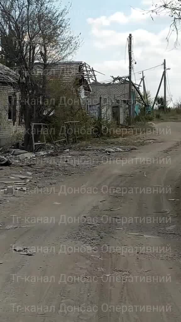 Dégâts à Yampil, dans la région de Donetsk, suite aux bombardements