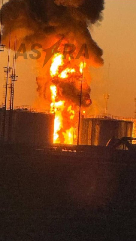 Oil depot caught fire as result of drones attack in Proletarsk of Rostov region