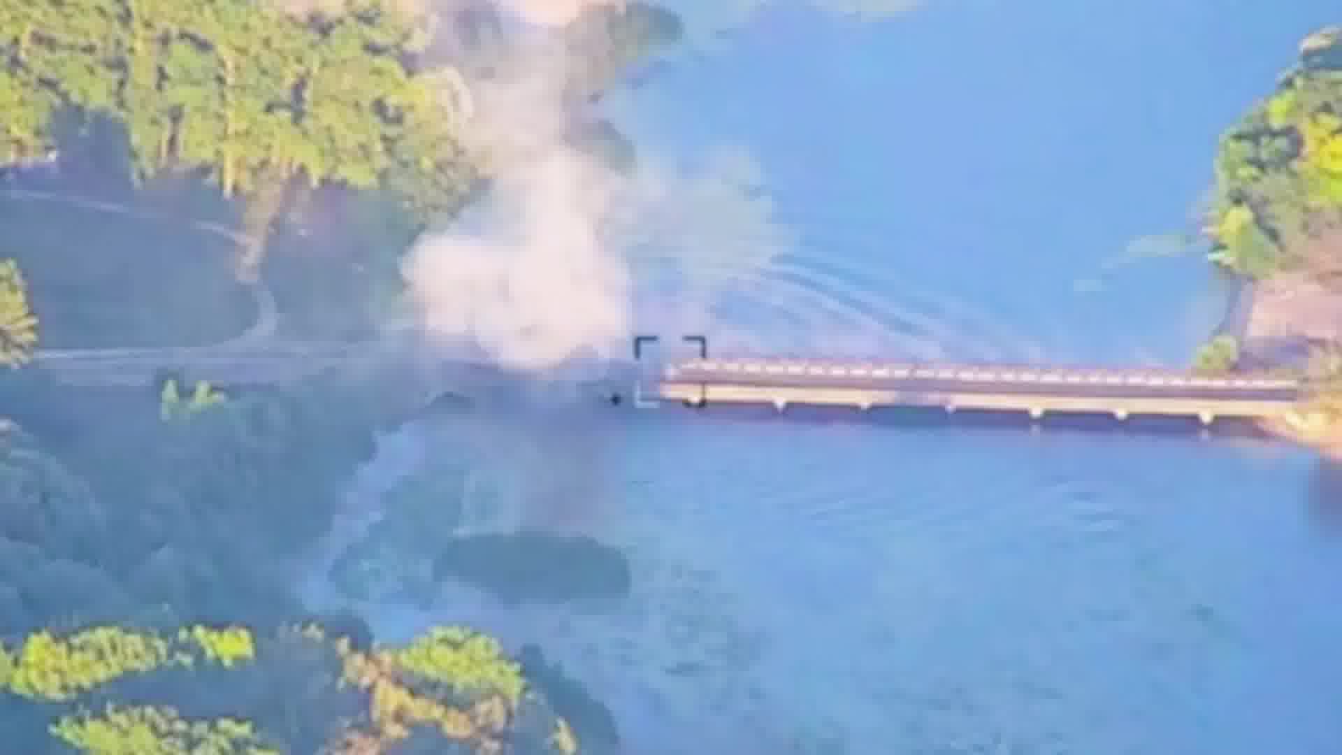 Ukraińskie Siły Powietrzne opublikowały wideo ataku na kolejny most w obwodzie kurskim