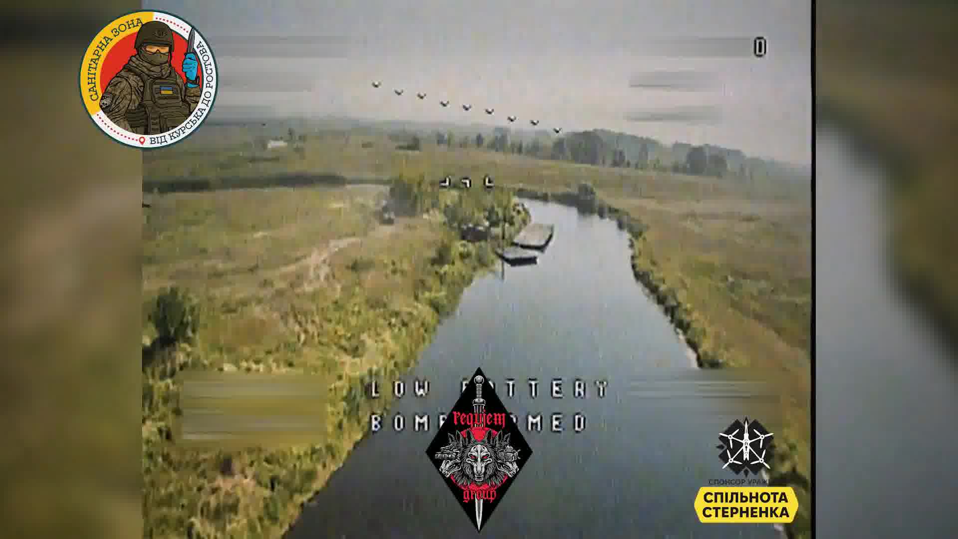 Des drones FPV ukrainiens ont ciblé un pont flottant sur la rivière Sejm dans la région de Koursk