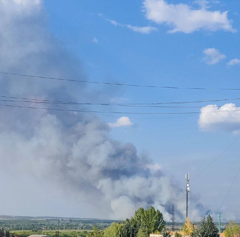 Incendi a Sloviansk, regione di Donetsk