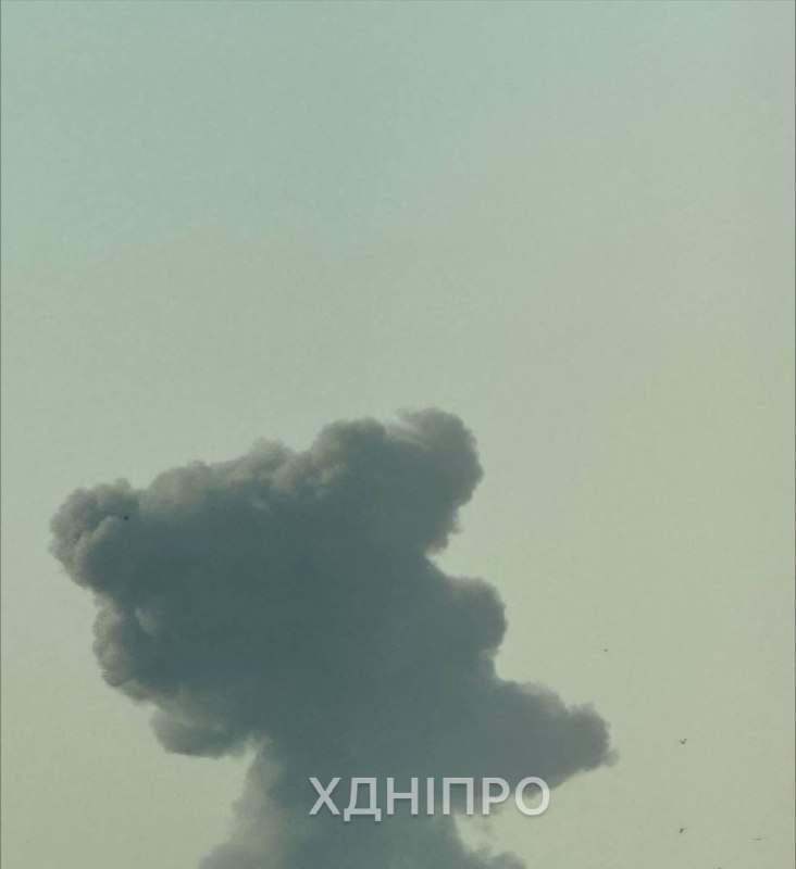 Smoke is rising in Dnipro city after explosions