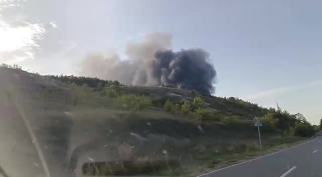 שריפה במחסן הדלק במחוז וולוקונובסקי באזור בלגורוד