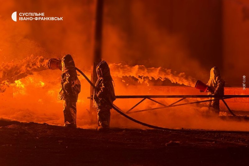 Fire at industrial enterprise in Ivano-Frankivsk region, caused by overnight drone attack, was extinguished   