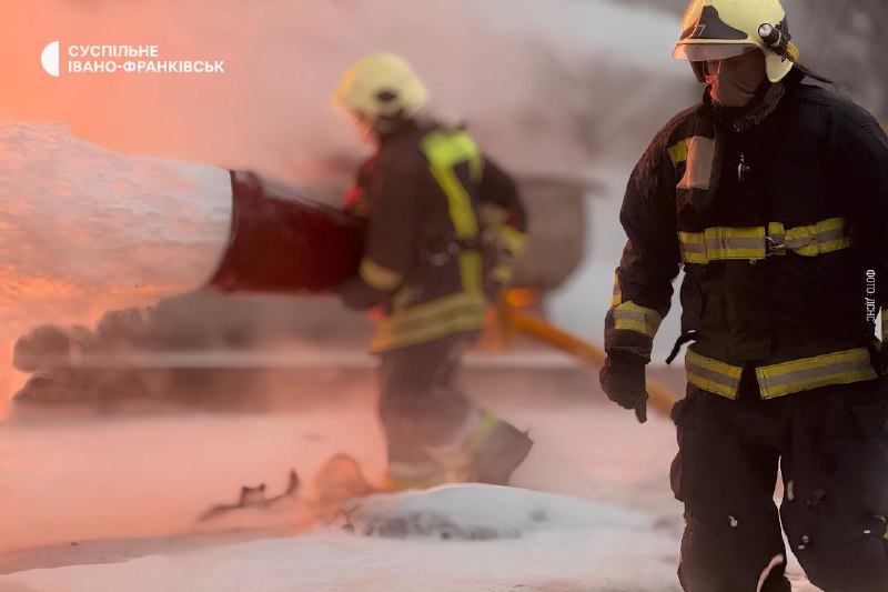 Fire at industrial enterprise in Ivano-Frankivsk region, caused by overnight drone attack, was extinguished   