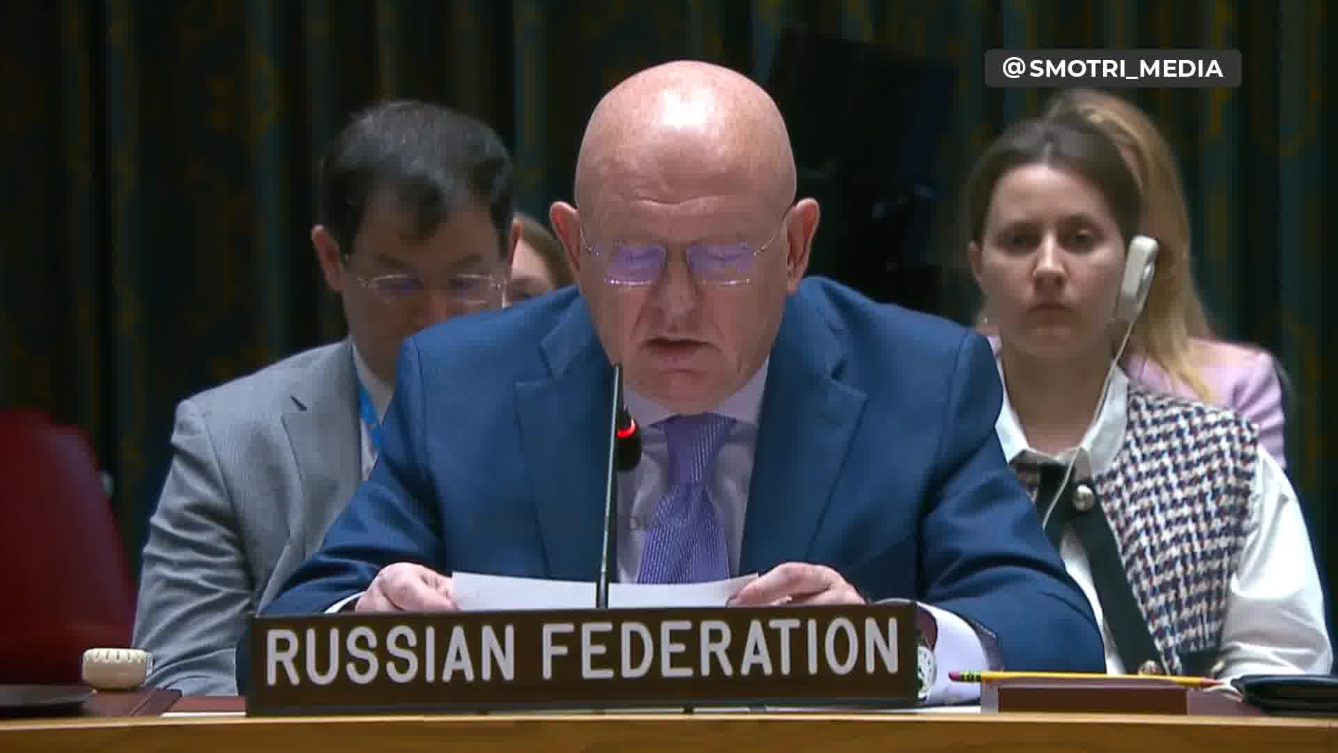 Прадстаўнік Расеі ў СБ ААН кажа, што адмена абмежаваньняў на заходнія ўзбраеньні ва Ўкраіне будзе азначаць вайну паміж краінамі НАТО і Расеяй