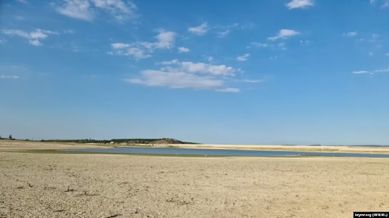 Er is geen bruikbare hoeveelheid water meer over in het Taigan-reservoir op de bezette Krim