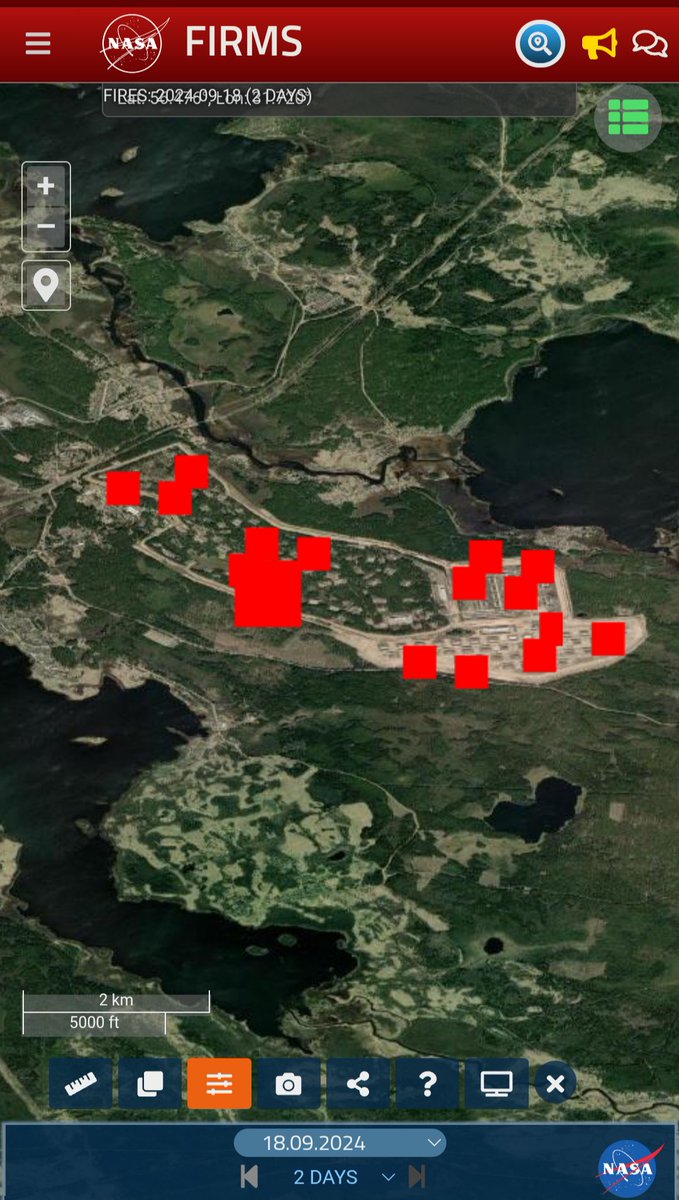 Arsenalul Toropets este pe deplin în flăcări conform datelor NASA FIRMS