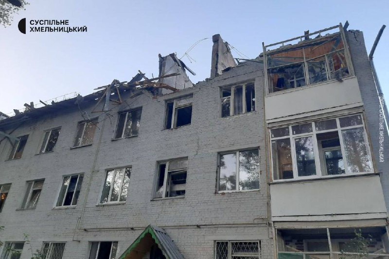 Damage as result of a drone attack in Khmelnitsky