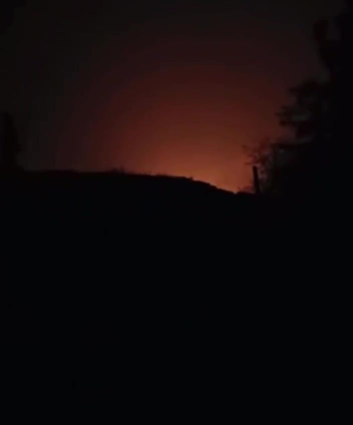 Fire at oil depot in Rovenky, occupied part of Luhansk region of Ukraine 