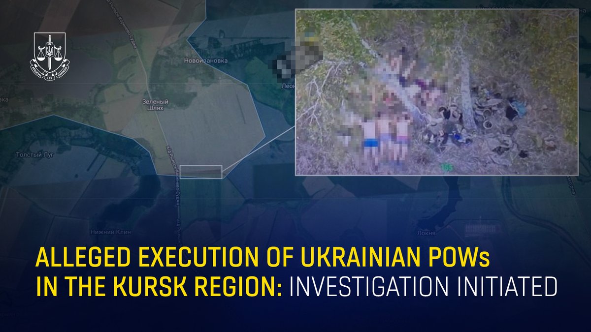 Ukrainas riksåklagare: .@GP_Ukraine har inlett en utredning om den påstådda avrättningen av nio ukrainska krigsfångar i Kursk-regionen