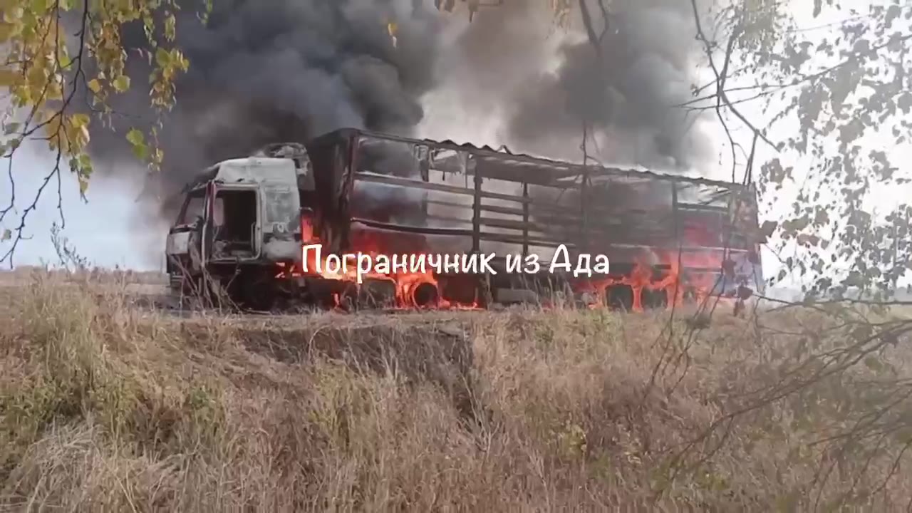 Belgorod bölgesinin Schebekino bölgesinde bir kamyona drone çarptı