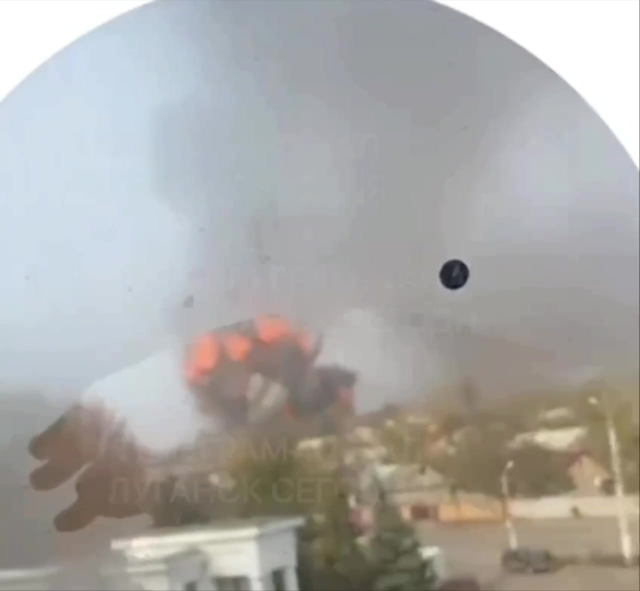 Explosions were reported in Luhansk