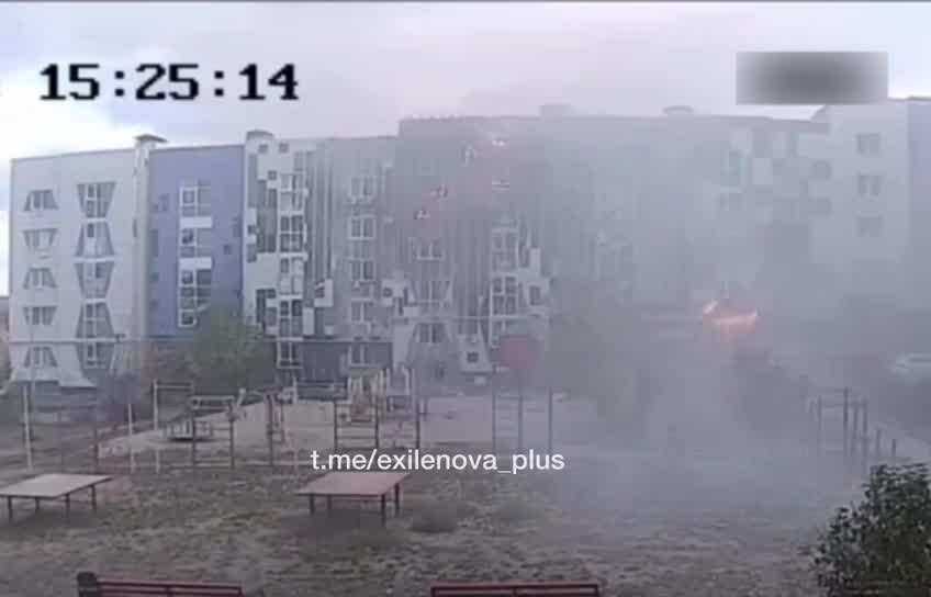 Newly published video showing Shahed-type drone hit a residential house in Belgorod on 5th November