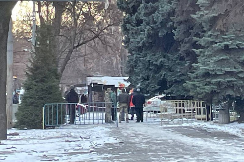 Explosive device detonated near a vehicle in Dnipro city, the site is cordoned off