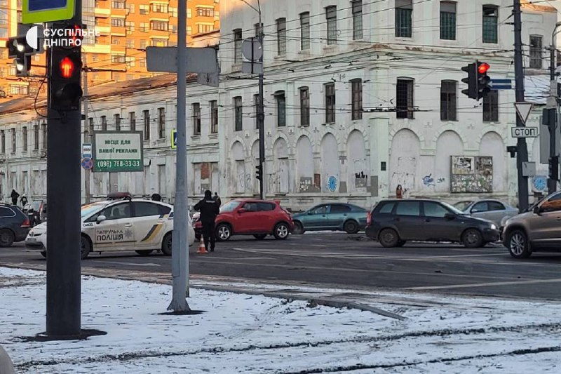 Explosive device detonated near a vehicle in Dnipro city, the site is cordoned off 