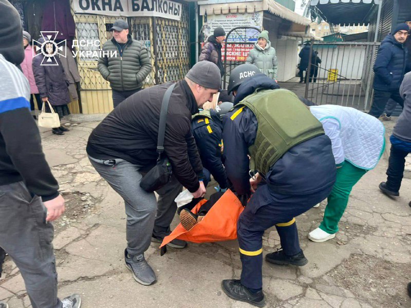 6 people wounded as result of a drone attack at the market in Nikopol