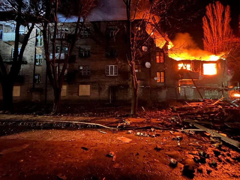 Damage to residential house in Kramatorsk as result of Russian bombardment