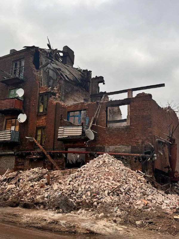 Damage to residential house in Kramatorsk as result of Russian bombardment