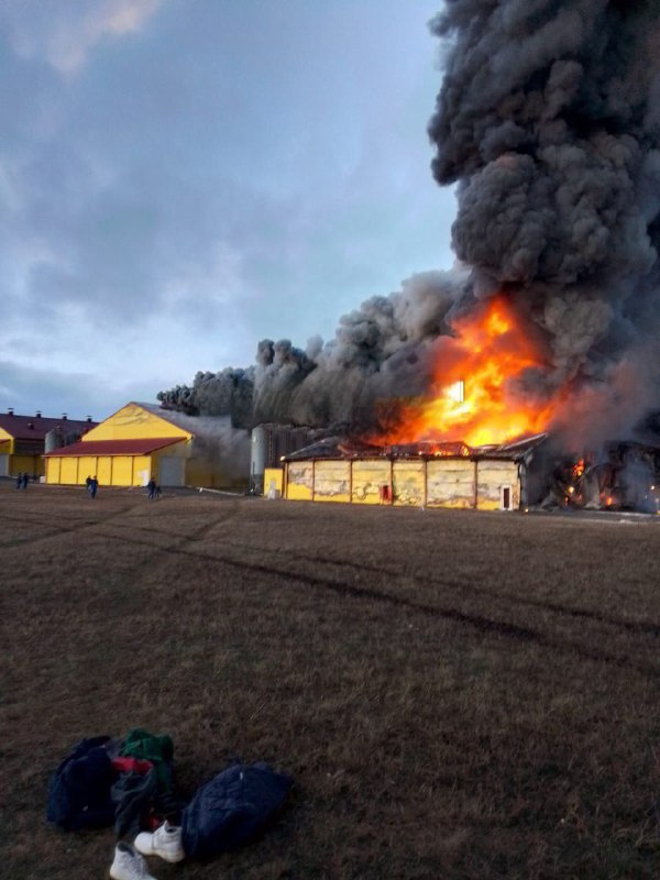 Big fire in Kursk region, according to reports drone debris have fallen on agricultural enterprise