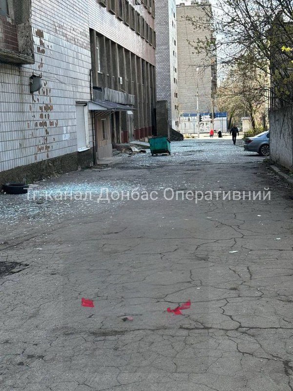 Damage in Donetsk after reported missile strike
