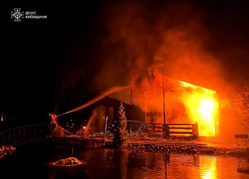 Fire at hotel and restaurant in Brovary district of Kyiv region was caused by drone debris 