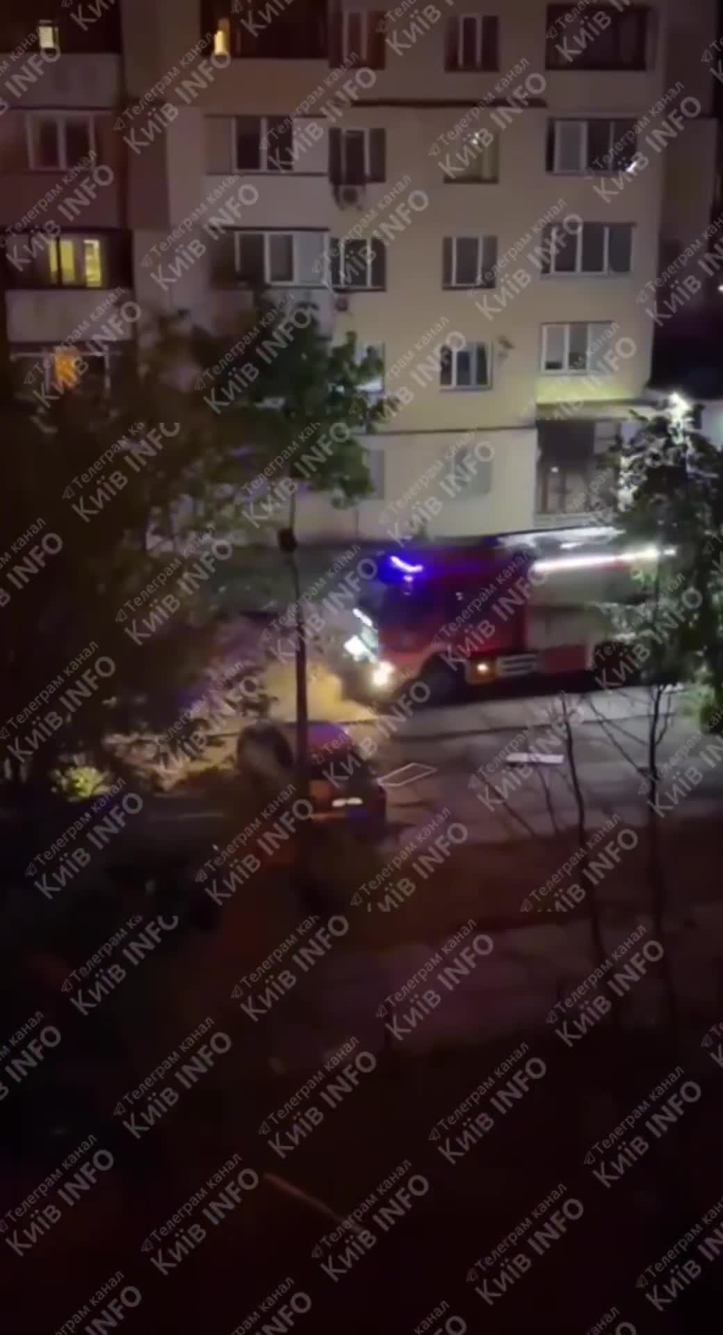 Residential house is on fire in Kyiv as result of a drone strike 
