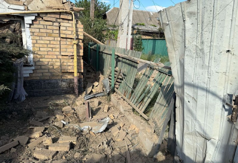 Damage in Nikopol district as result of artillery shelling and FPV drone strikes
