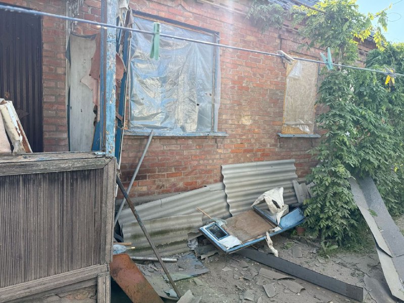 Damage in Nikopol district as result of artillery shelling and FPV drone strikes