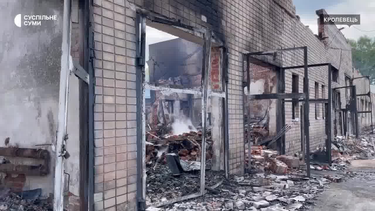 Damage in Krolevets of Sumy region as result of Russian drone strike